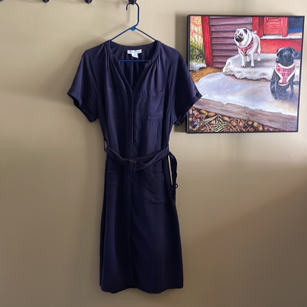 Lucky Brand, L, blue, relaxed below the knee dress w great details